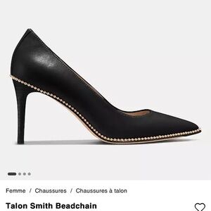 Coach NWOT Waverly 39 (8.5) beadchain Black Heels never worn outside